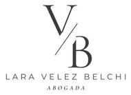 Logotipo con las letras VB estilizadas y el texto &ldquo;Lara Velez Belchi Abogada&rdquo; en negro sobre blanco.