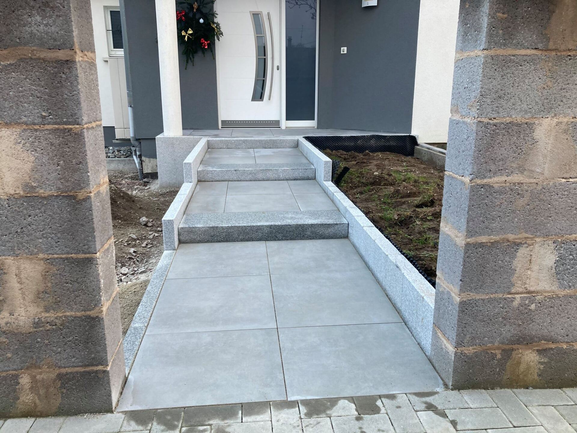 Création escalier entrée chantier fin