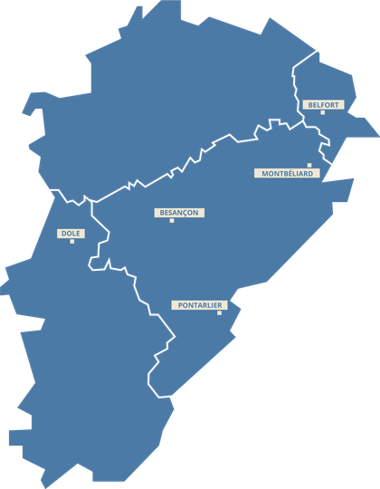 Carte Région Bourgogne-Franche-Comté
