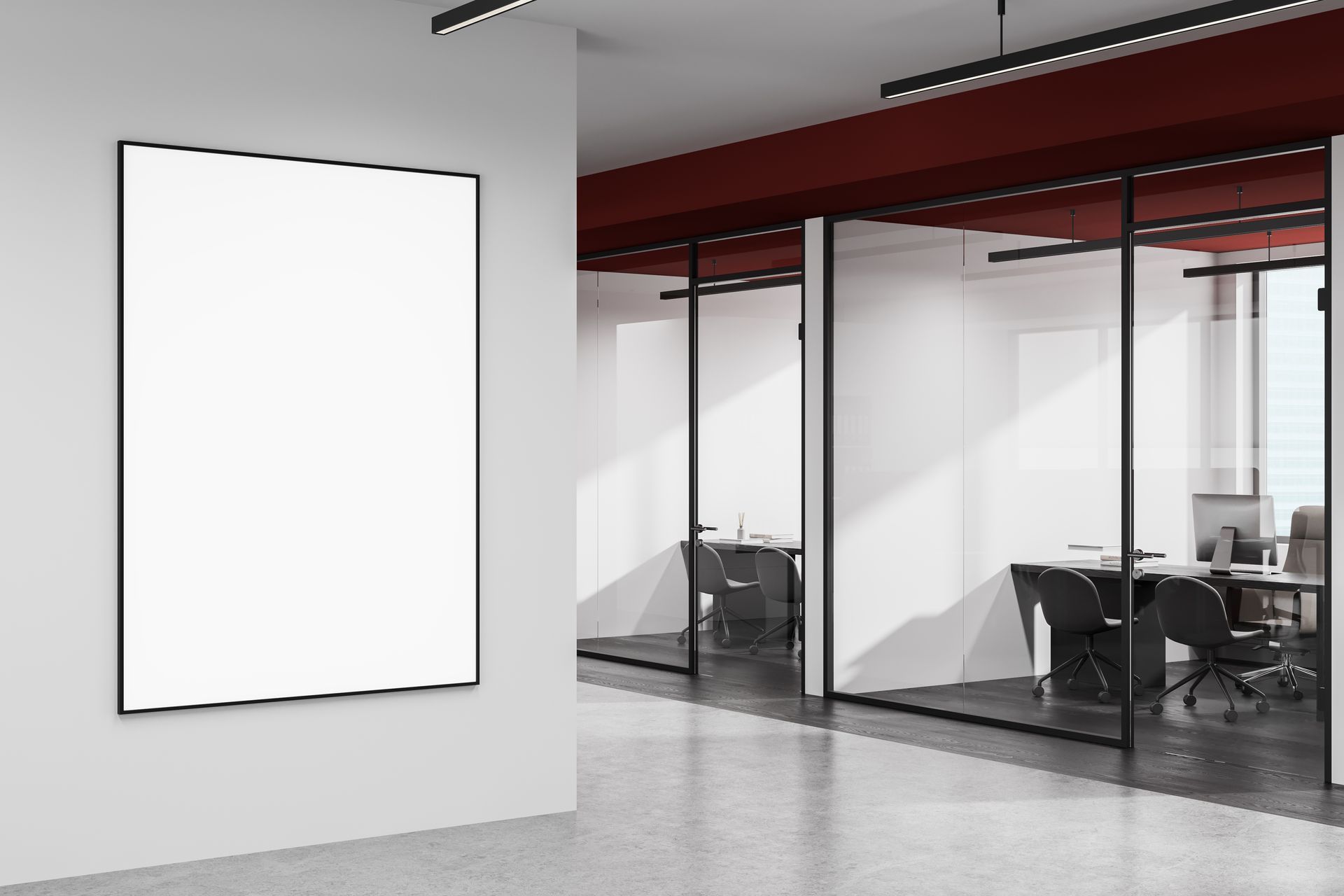 Un espace intérieur rénové avec des cloisons