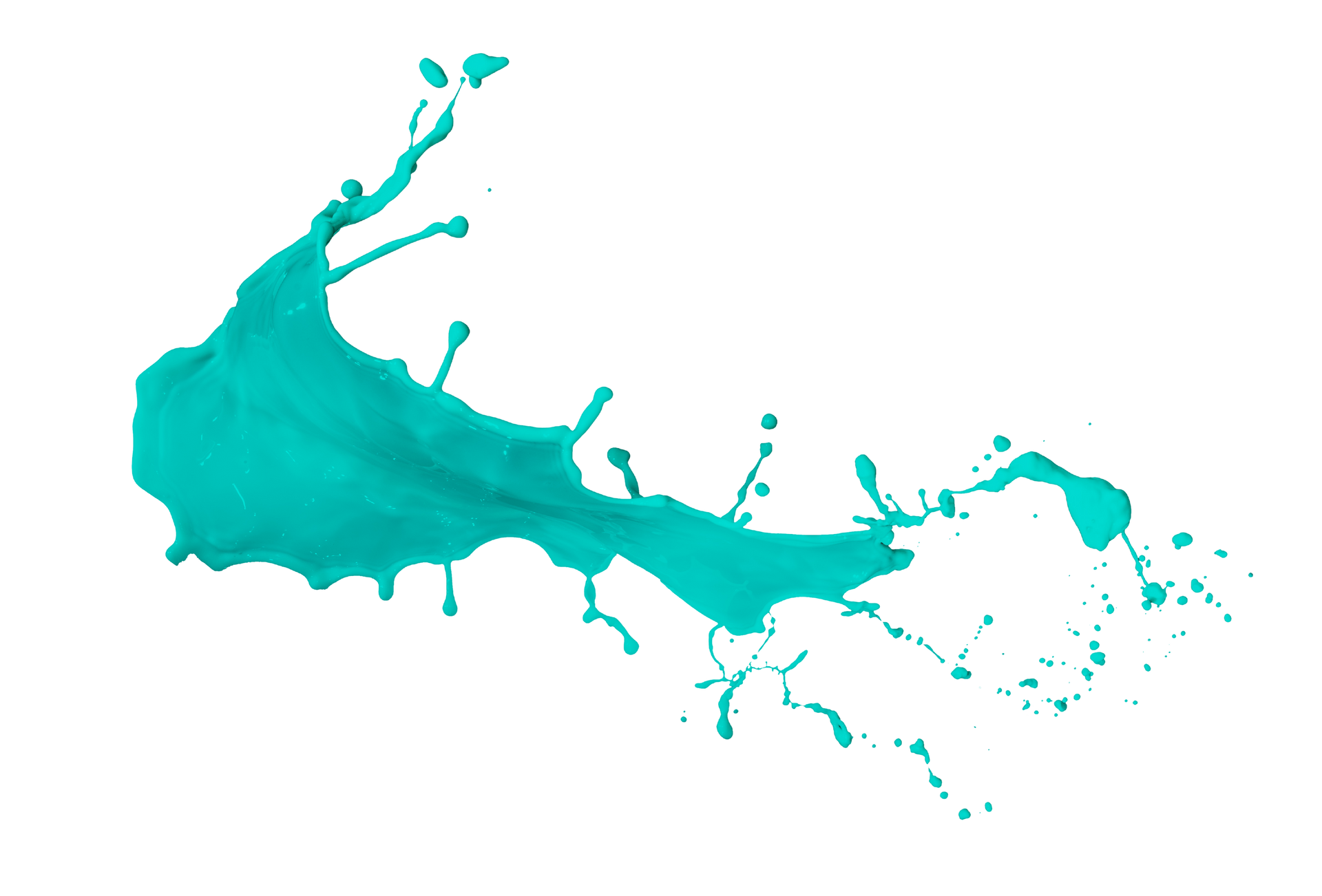 Une éclaboussure de peinture turquoise