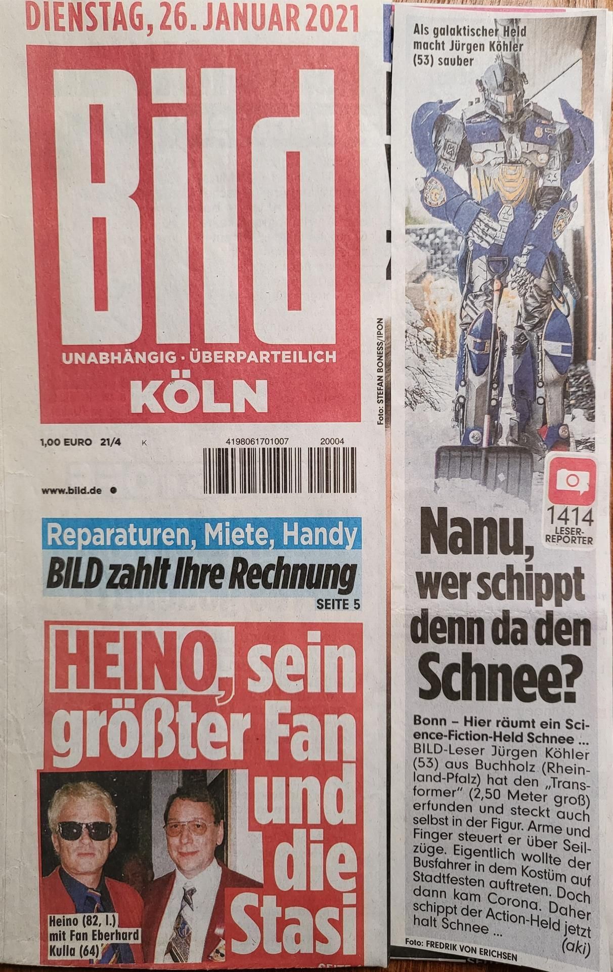 Pressebericht über Jürgen Köhler