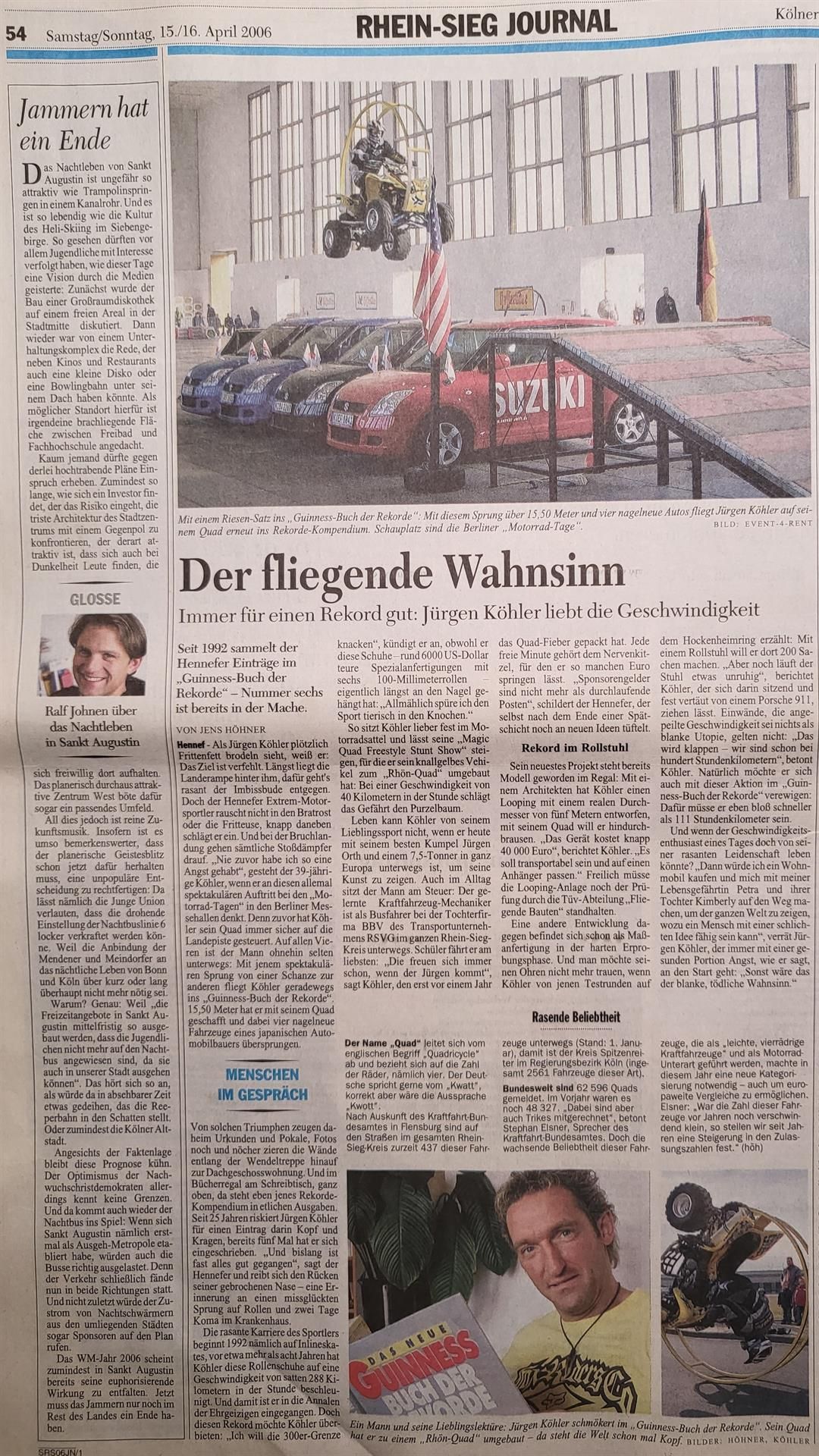 Pressebericht über Jürgen Köhler