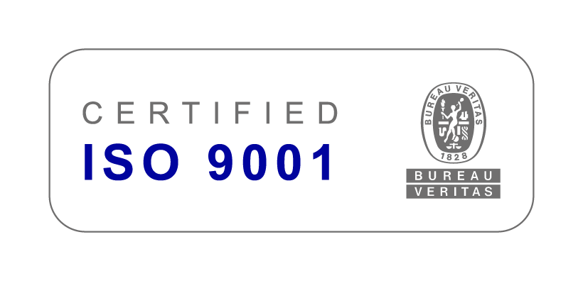 Un logotipo para la certificación ISO 9001 de Bureau Veritas