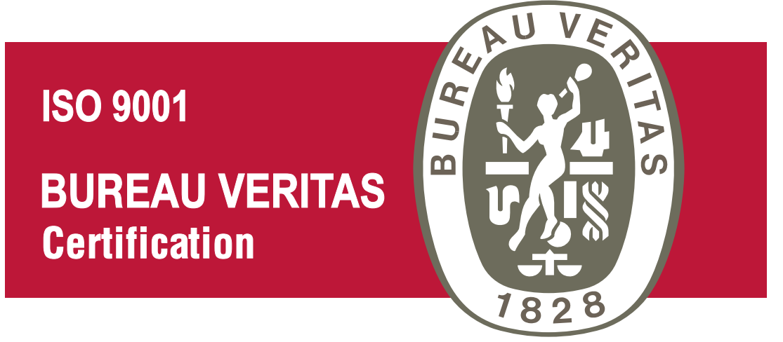 Un logotipo para la certificación ISO 9001 de Bureau Veritas