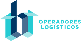 El logotipo de Operadores Logísticos es azul y blanco y parece una casa.
