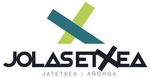 Logotipo de JOLASETXEA con marca geométrica verde azulado y lima y pequeño texto “JATETXEA | ANORGA” debajo