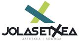 Logotipo de JOLASETXEA con marca geométrica verde azulado y lima y pequeño texto “JATETXEA | ANORGA” debajo