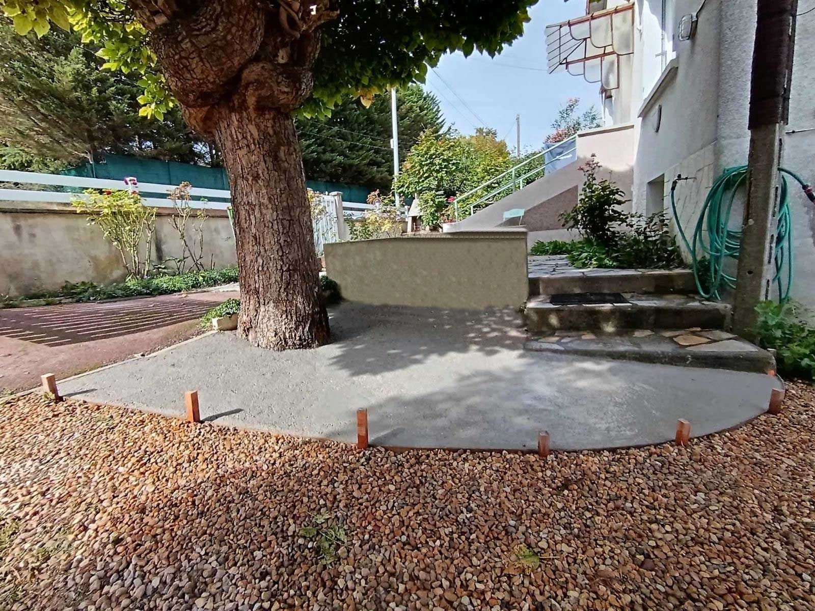 Photo de terrase avec dalle béton