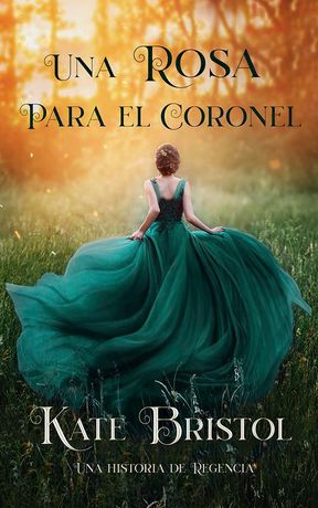 Una mujer con un vestido verde está de pie en un campo, de espaldas al espectador, con el texto 