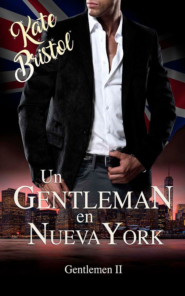 Portada del libro: Un hombre elegante con chaqueta de traje se encuentra frente al horizonte de Nueva York. El título está en español y la autora se llama