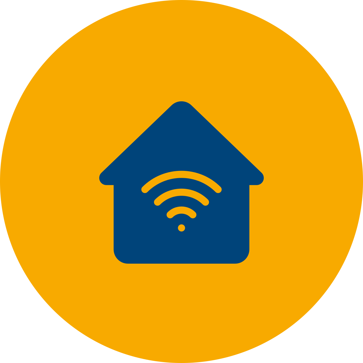 Maison avec symbole de connexion