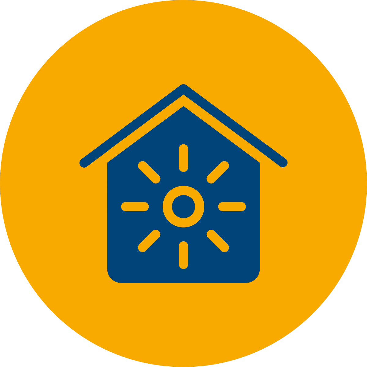 Maison avec un soleil