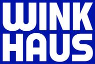 Logotipo de WINKHAUS en letras blancas en negrita sobre un fondo azul.
