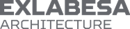 Logotipo de EXLABESA Architecture en texto gris sobre fondo blanco
