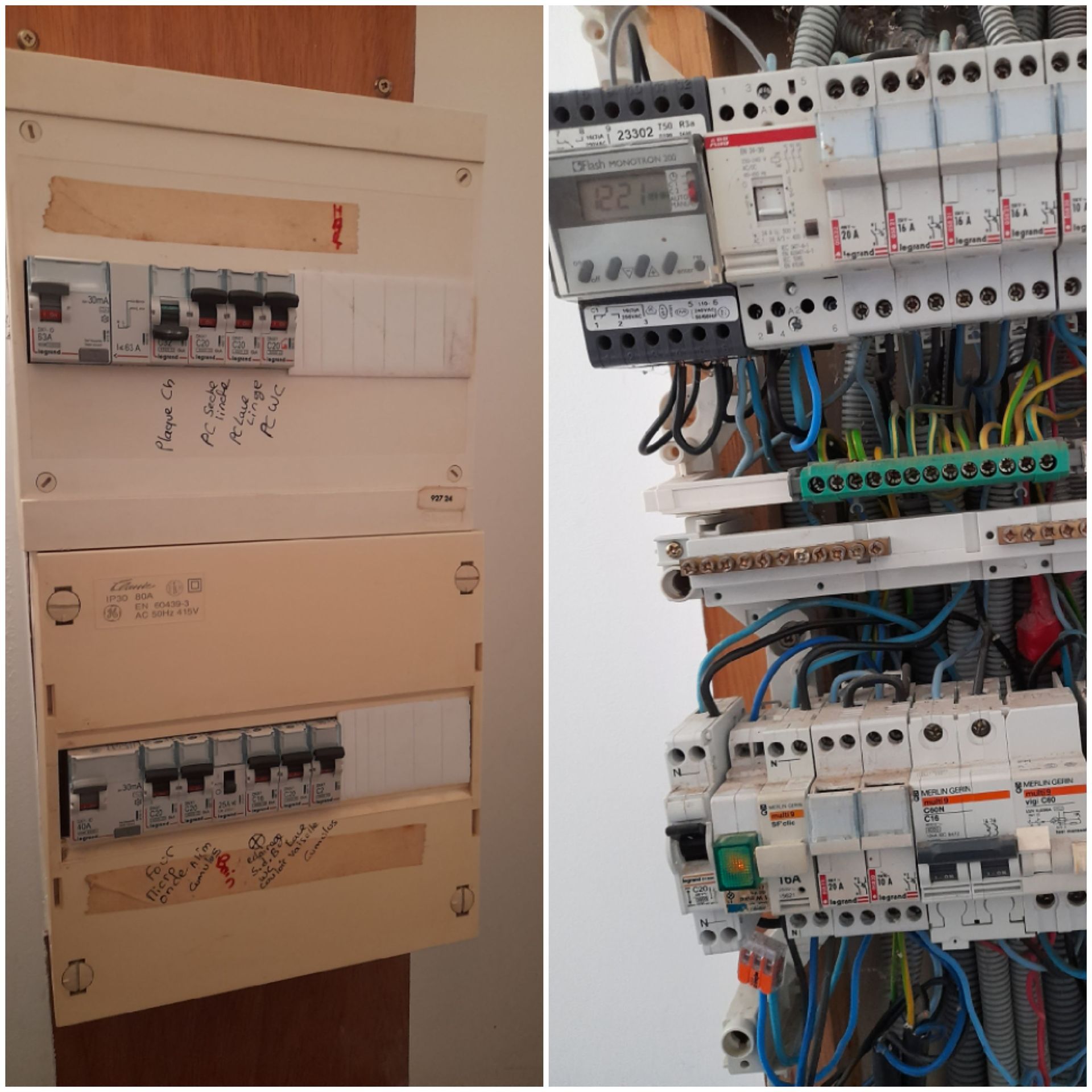 Un électricien vérifie que le courant passe
