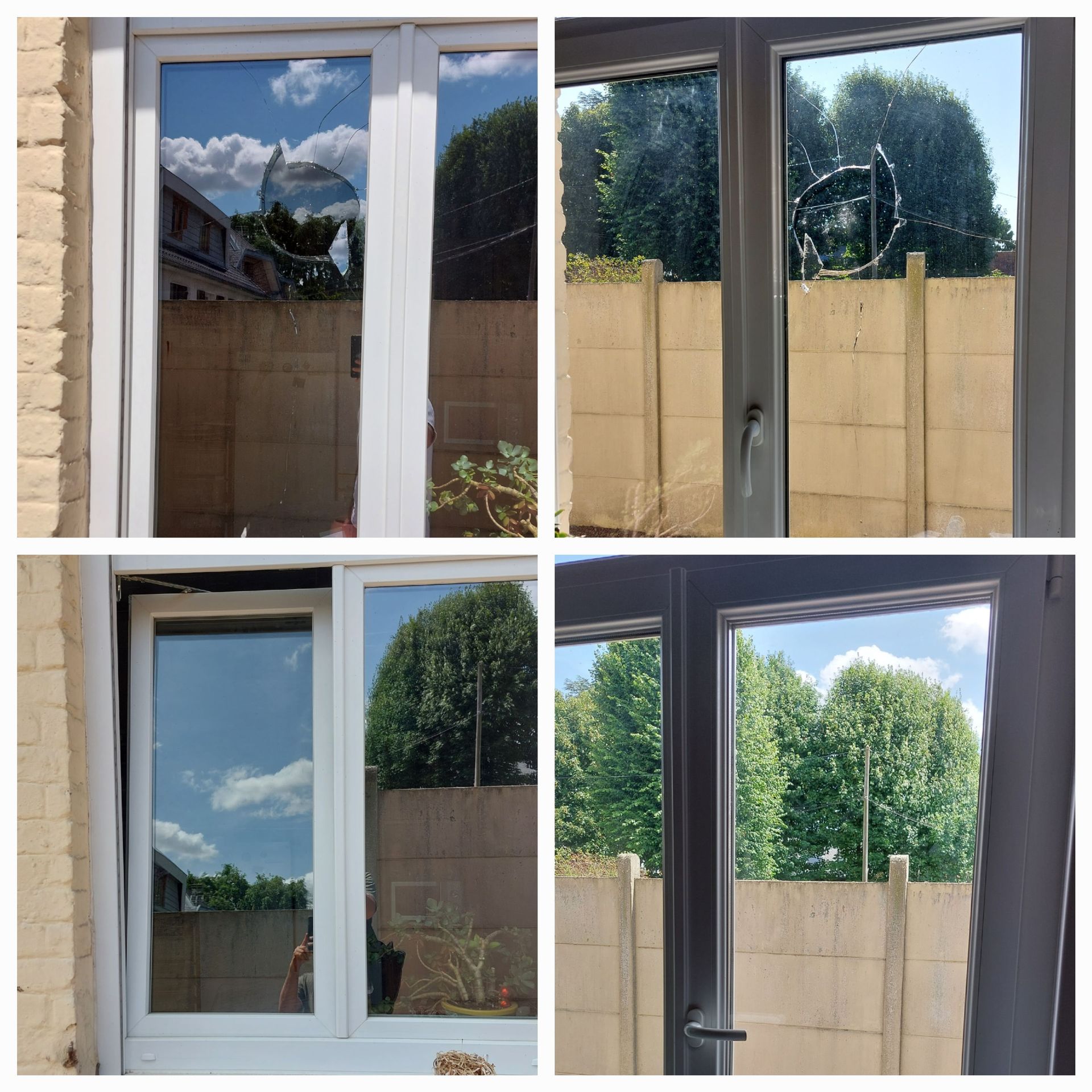 Deux vitres sont réparées après un bris de glace