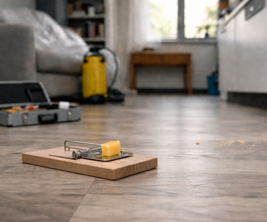 Un rat est assis sur une table en bois et regarde la caméra.