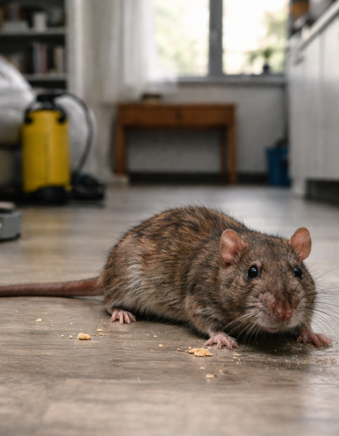 Un rat se tient debout sur ses pattes arrières sur un morceau de papier.