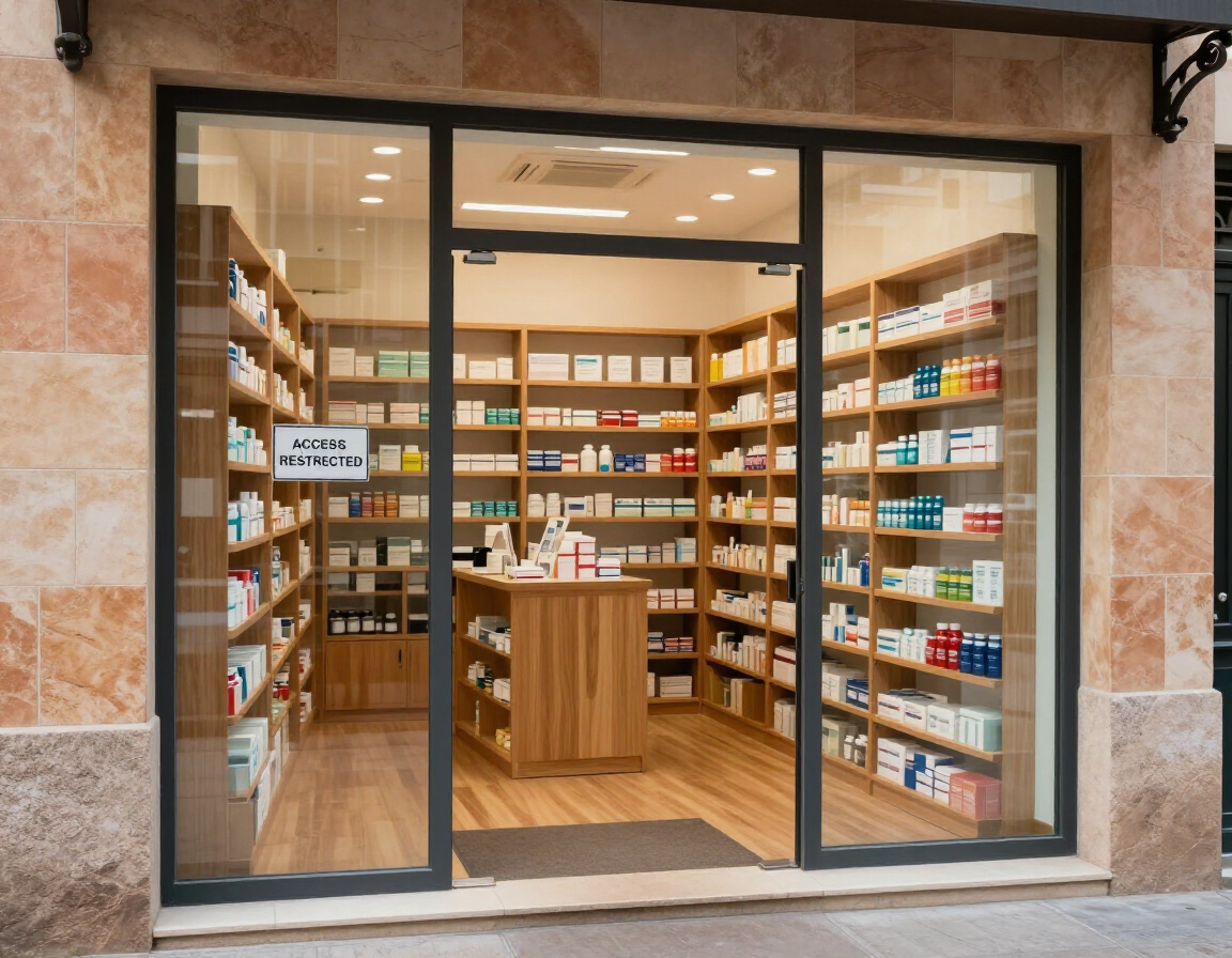 Acceso restringido a una zona privada de Farmacia Larisa Aliaga