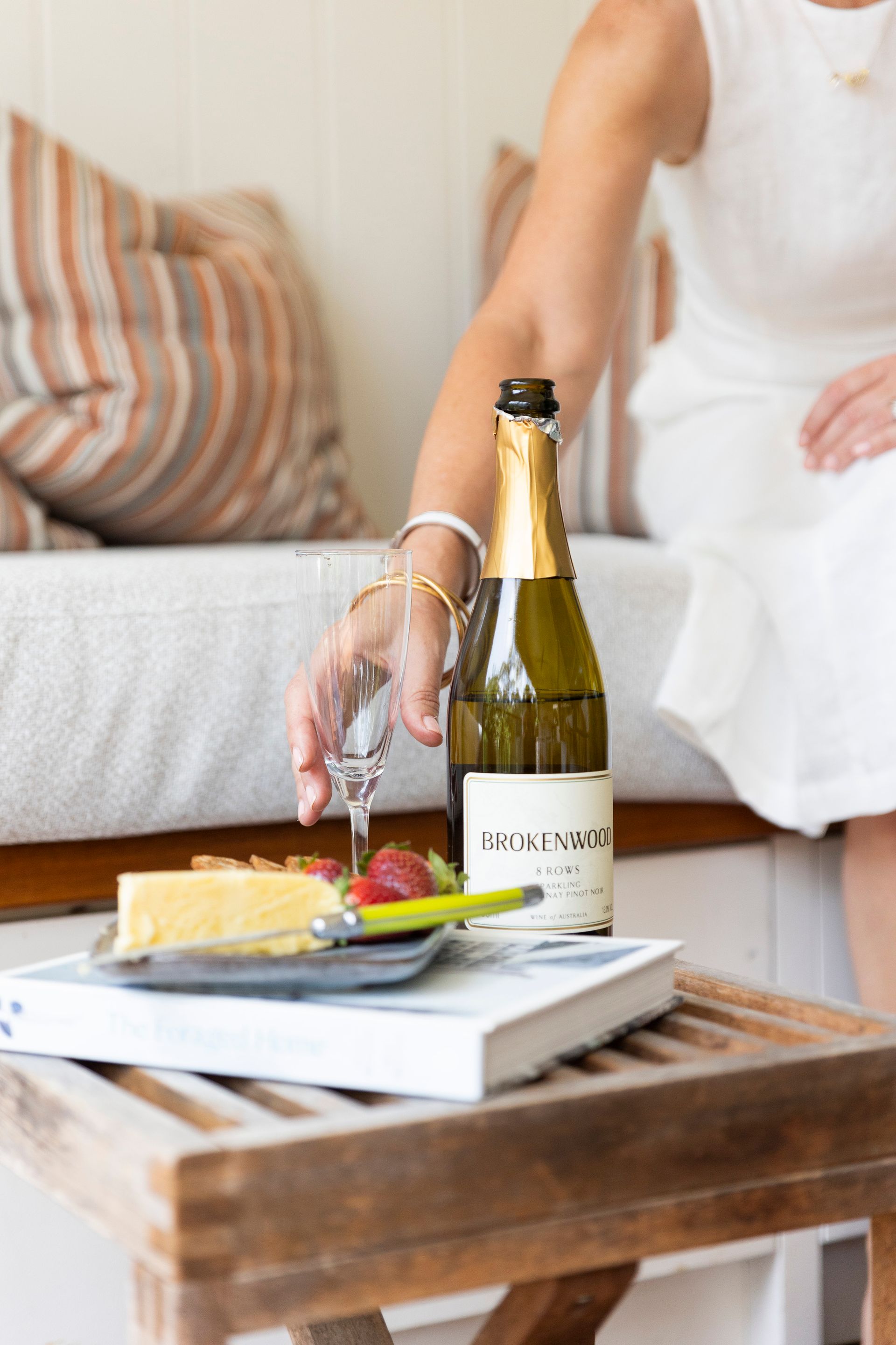 Cheese board and brokenwood wine