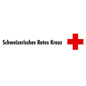 The logo for the schweizerisches rotes kreuz has a red cross on it.