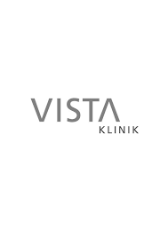 Das Logo der Vista Klinik steht auf weißem Grund.