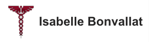 Ein Logo für Isabelle Bonvallat mit einem medizinischen Symbol