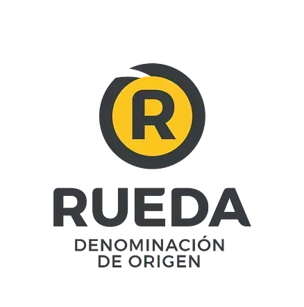 Logotipo de RUEDA Denominación de Origen en negro y amarillo con una R estilizada.
