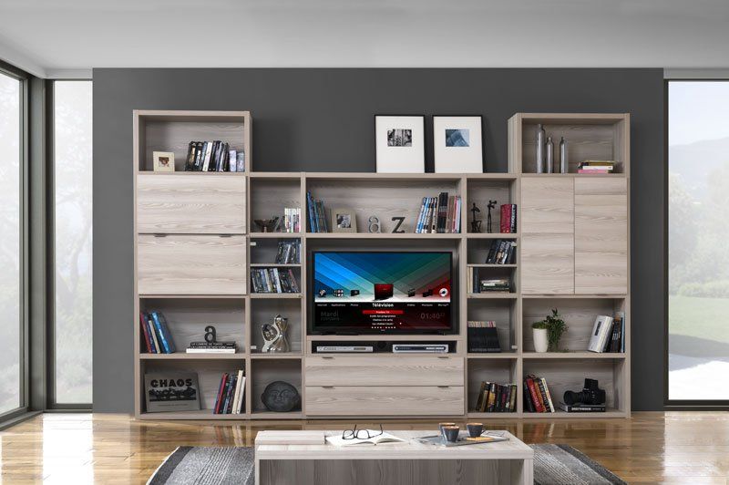 Bibliothèque meuble TV Manhattan