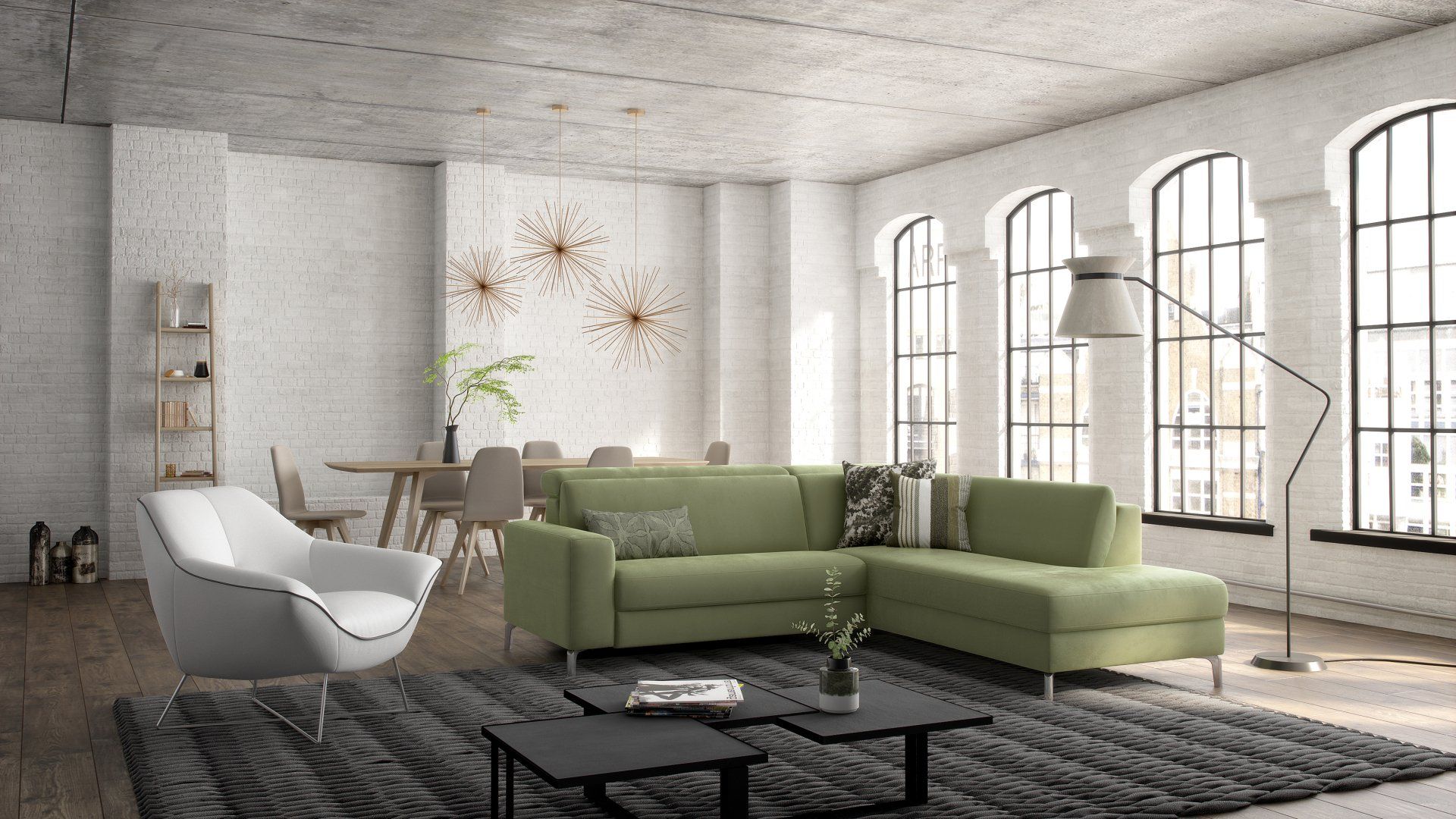 Canapé angle Colorado tissu