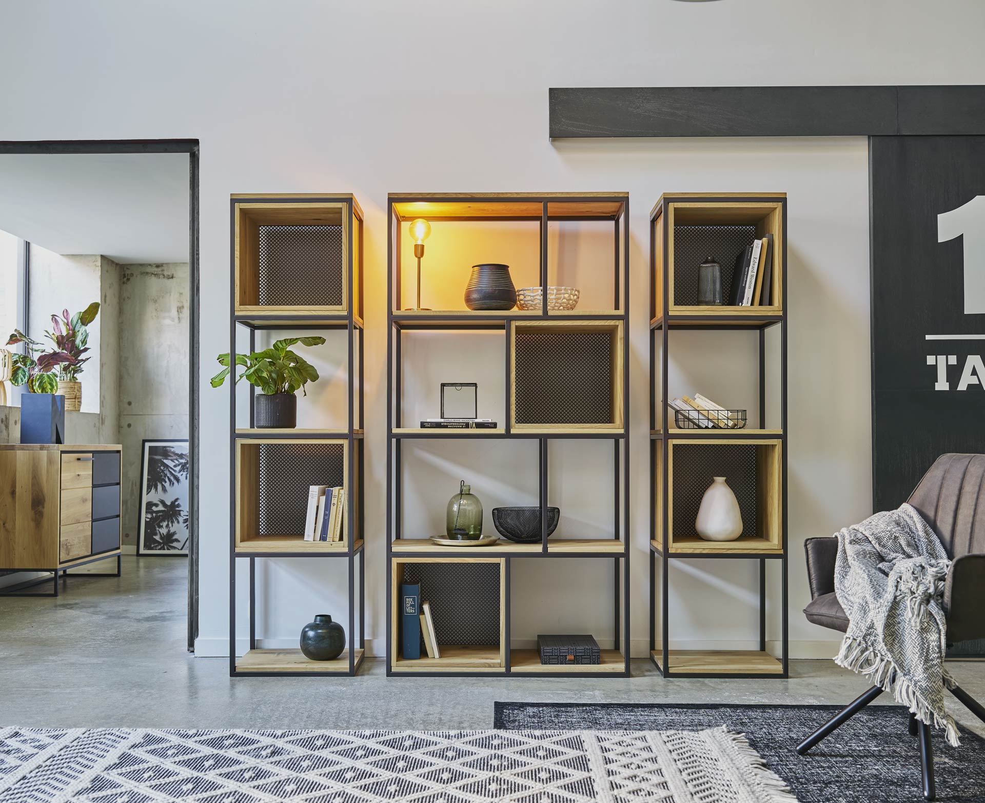 Etagères bibliothèque industriel