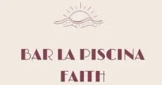 Logotipo para "Bar La Piscina Faith" con diseño de sol y olas.