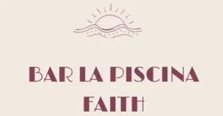 Logotipo para "Bar La Piscina Faith" con dise&ntilde;o de sol y olas.