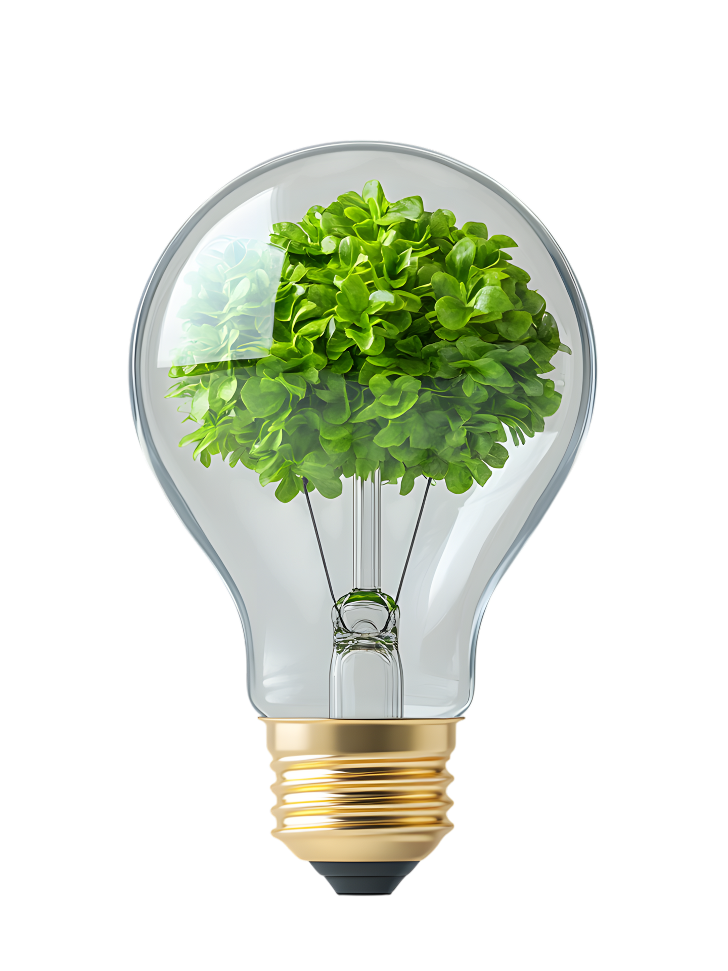 Ampoule avec plante à l'intérieur