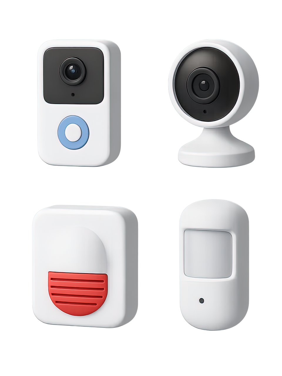 Différentes alarmes et caméras de sécurité