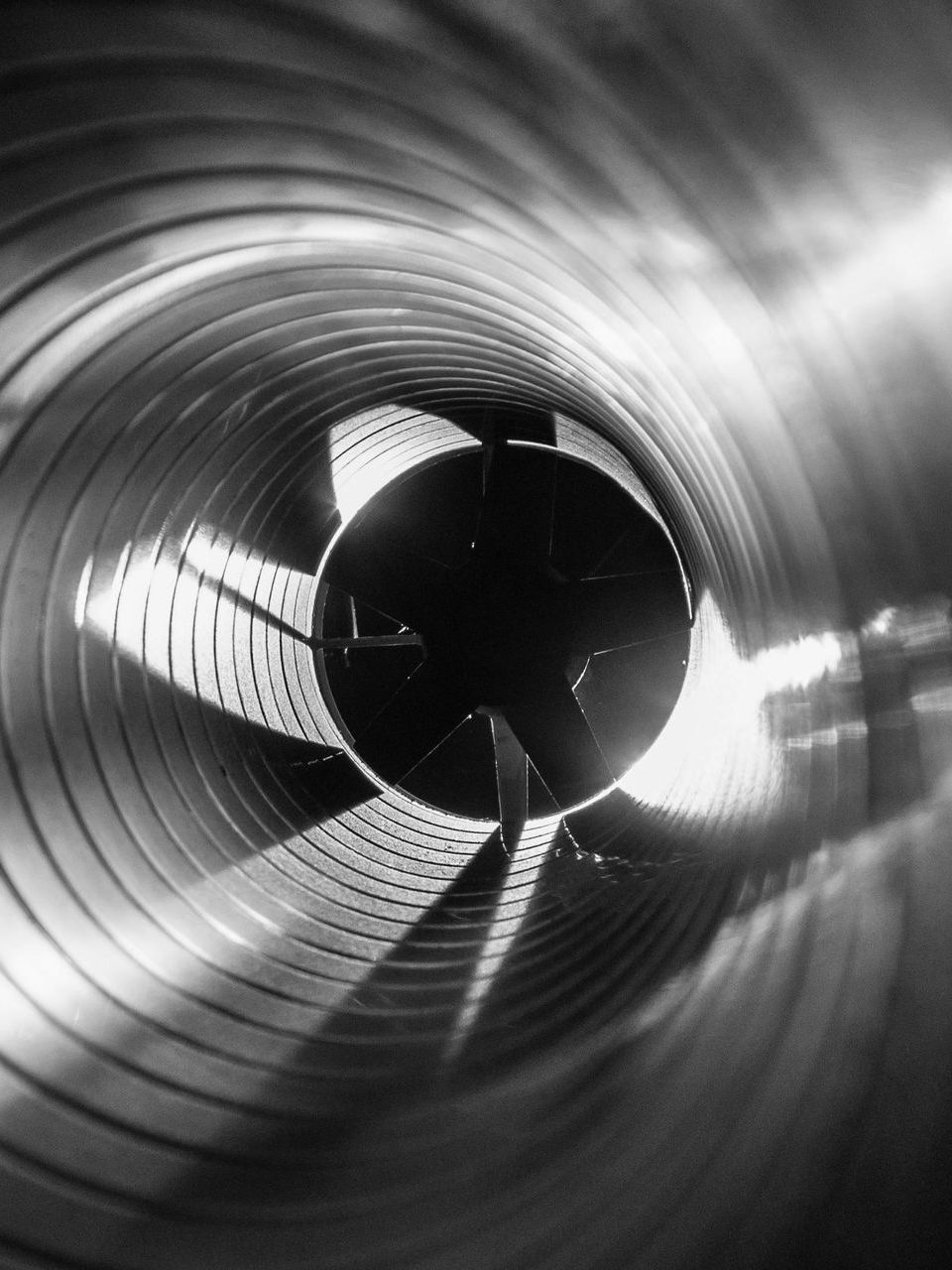 Intérieur d'un tuyau de ventilation