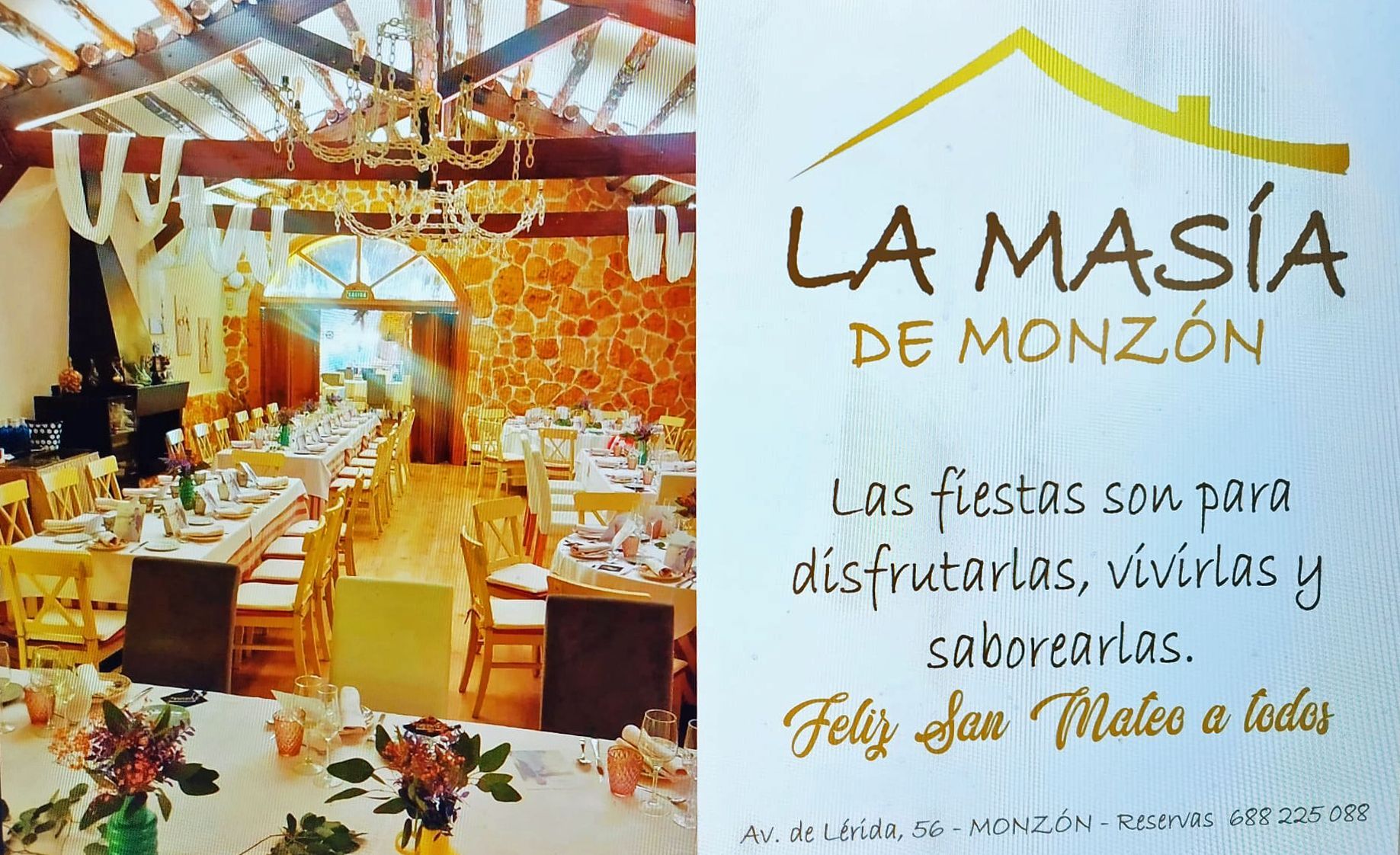 Un cartel que dice la masia de monzon