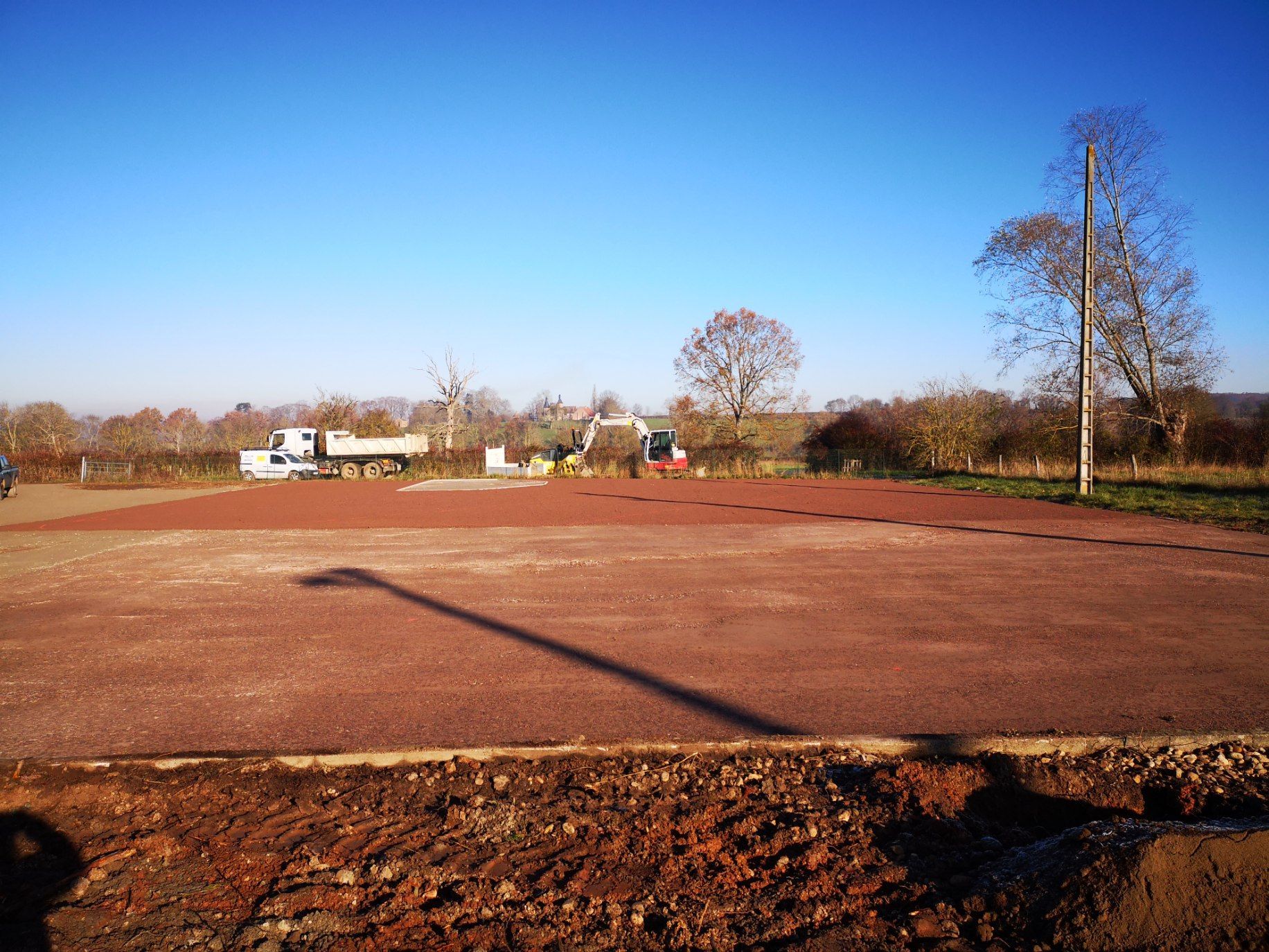 Nivellement d'un terrain de construction