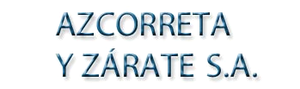Azcorreta y Zarate SA está escrito en azul sobre fondo blanco.