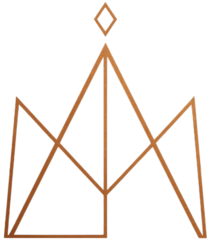 Un dessin d'un triangle avec un losange au milieu.