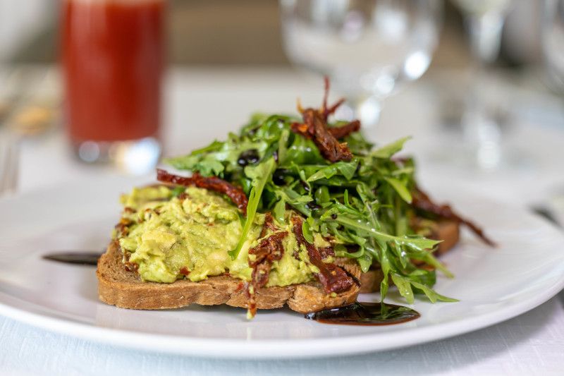 A close up of a plate of plant based  food on a table on Azamara