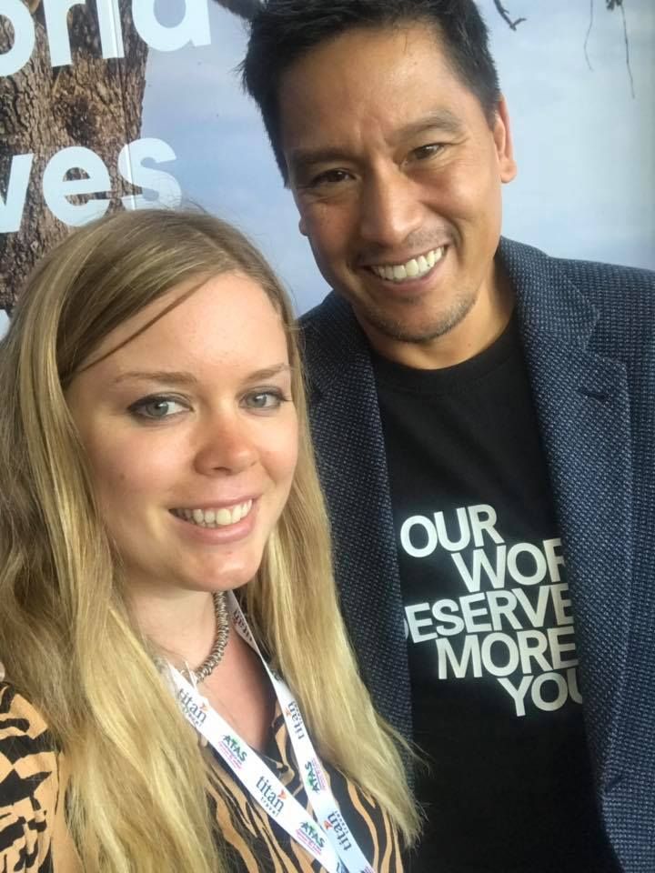 a woman and a man called Bruce Poon Tip