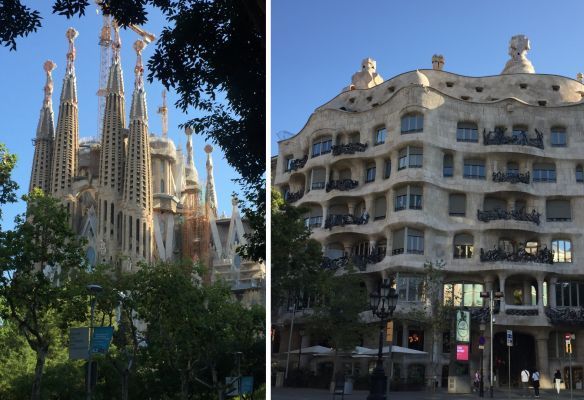 a picture of Sagrada Familia and a picture of a Gaudi building
