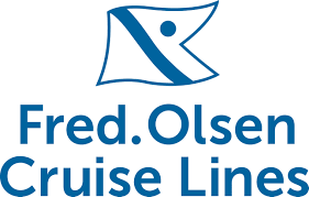 A blue and white logo for fred olsen cruise lines
