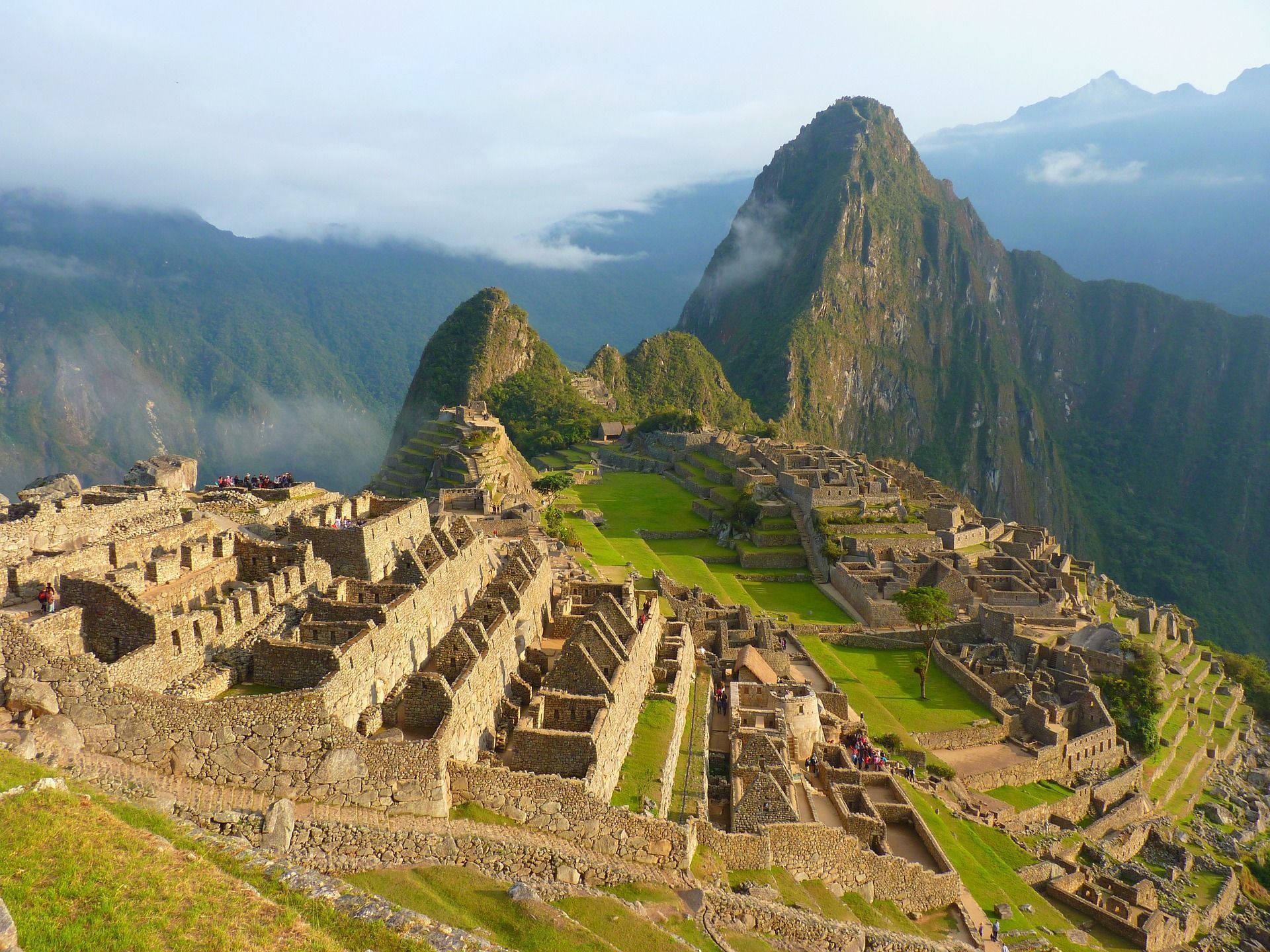 The ruins of machu picchu are surrounded by mountains