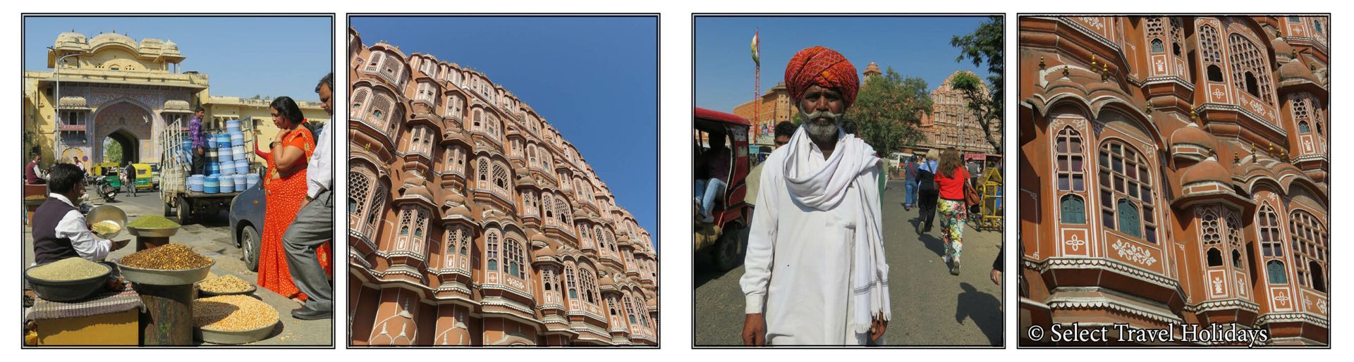 A man in a turban is standing in front of a building.