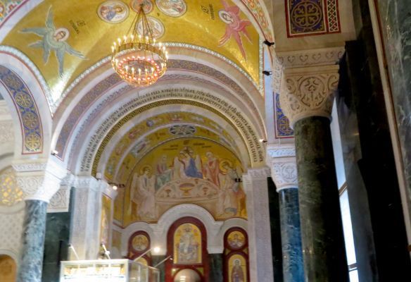 Interior of St Sava Church seen on a Lower Danube River Cruise