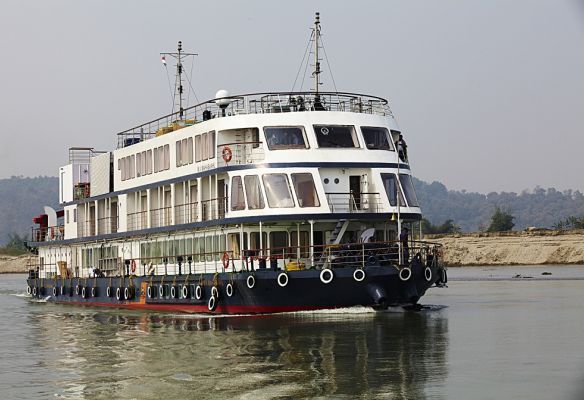 MV Mahabaahu river ship on the Brahmaputra River in India