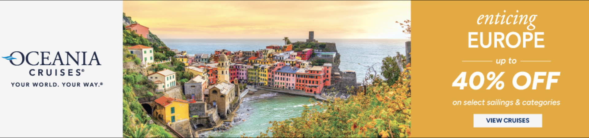 An advertisement for oceania cruises that says exceptional savings up to 40 % off